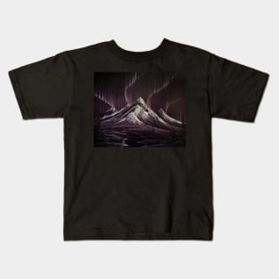 Purple Northern Lights Kids T-Shirt